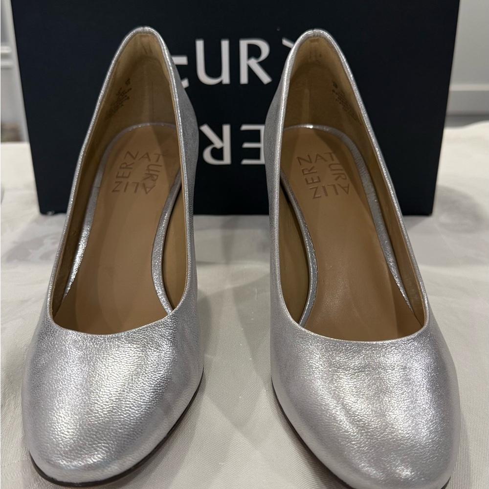 Naturalizer Shimmering Silver Heels